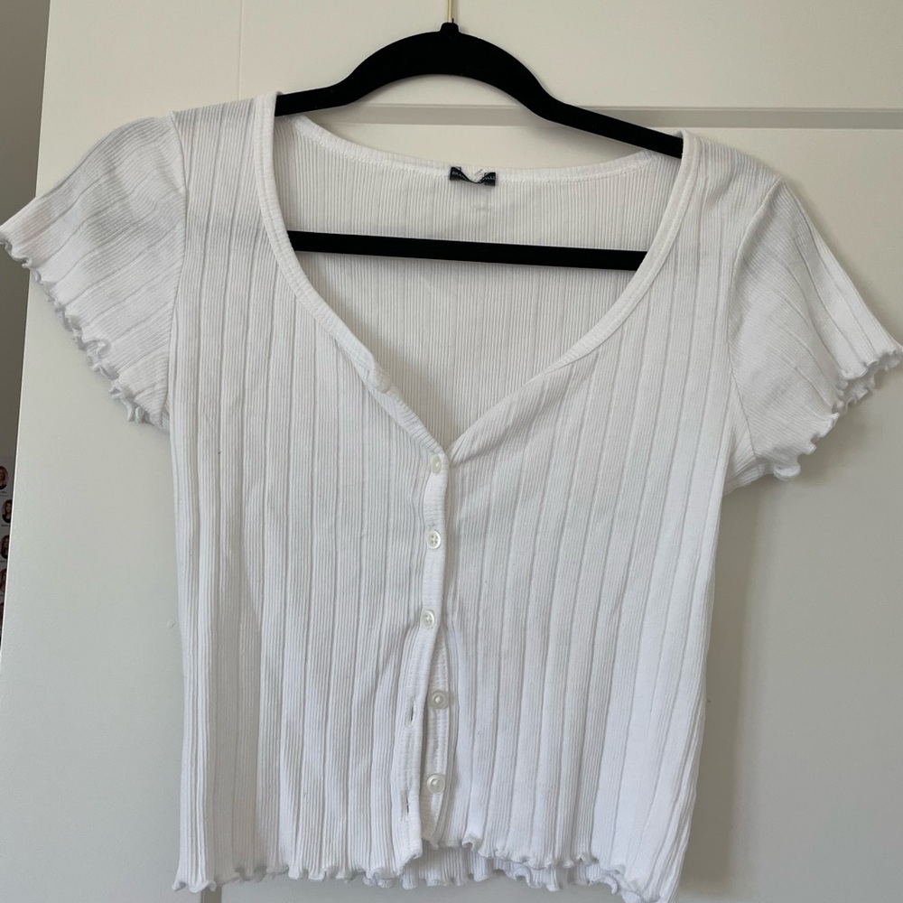 Brandy Melville Zelly Ribbed White Top